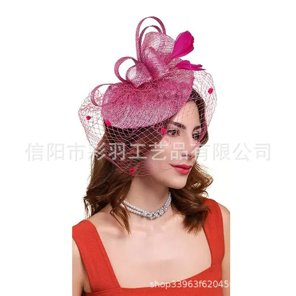 Feather mesh headpiece, Amazon's best-selling small top hat hair accessory for parties and performances, suitable for the Horse Racing Festival