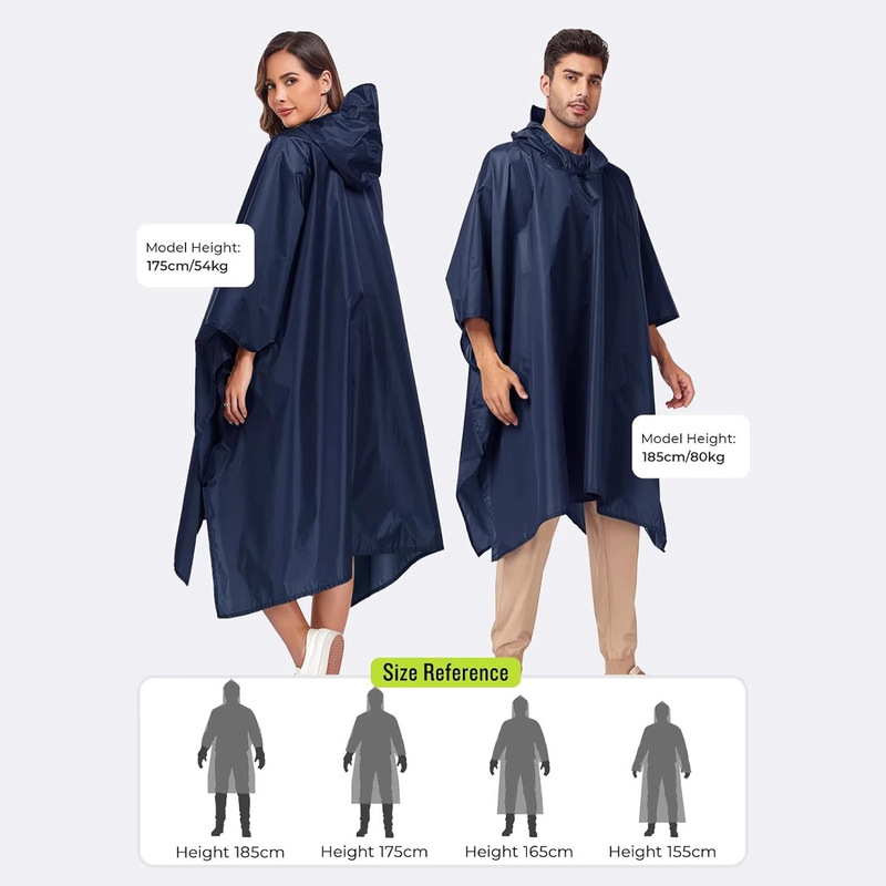 Amazon Same Raincoat Three-in-One Multifunctional Cloak Foreign Trade Cross-border Raincoat Adult Riding Camping Canopy Square