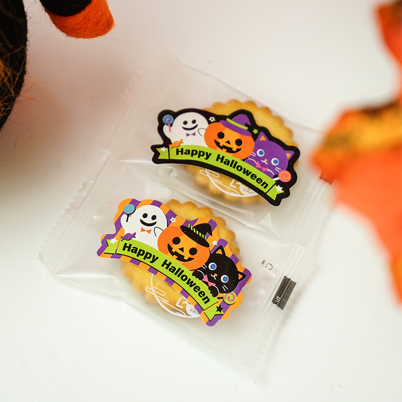 8枚価2023年ハロウィーンパーティー異形カボチャ幽霊猫ゲームシール子供用粘着紙|undefined