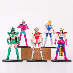 5 Saint Seiya Action Figures: Pegasus, Virgo, Scorpio, Leo, and Dark Saint Seiya Display Model
