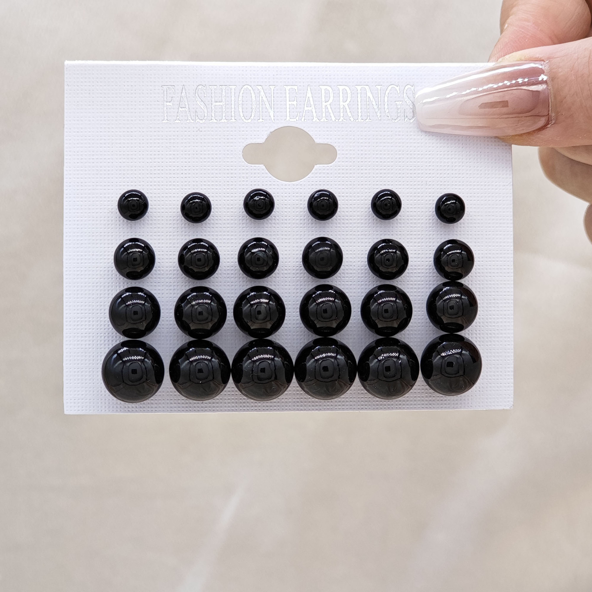 Juego de aretes de perlas de zirconio multicolor – simple, versátil, nuevo producto transfronterizo
