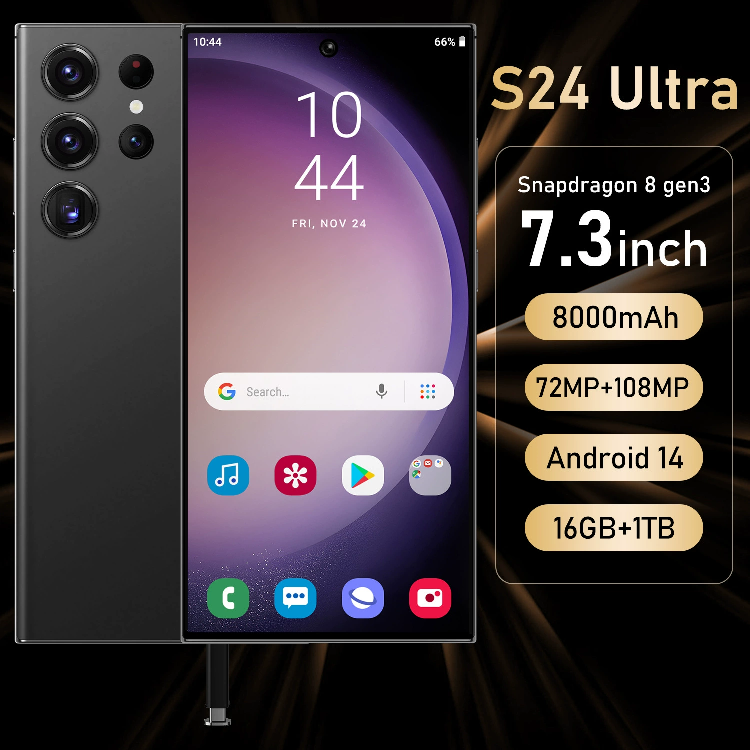 Розничный поставщик кросс-бордер взрывной мобильный телефон S24ULTRA верхняя конфигурация недорогое производство оптовая цифровая ночная съемка