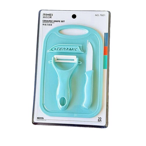 Set of Jindaimei Ceramic Knives, Fruit Peeler, Cutting Board, Ceramic Knife with Food-Grade Handle, Kitchen Combination