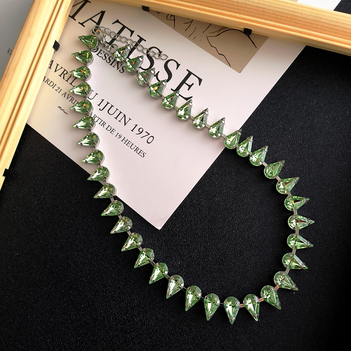 Glam Water Droplets Alloy Inlay Rhinestones Womenu0027S Necklace
