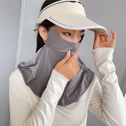 Eye Protection Corner Sunscreen Women's Face Mask Neck Cover Ear Hook Sunshade UV Protection Dustproof Breathable Ear Hook Ice-Cool