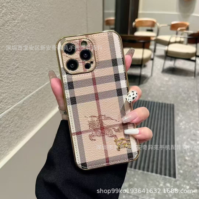 高级感潮牌外贸贴皮全包侧贴电镀适用iPhone17Promax苹果16手机壳|undefined