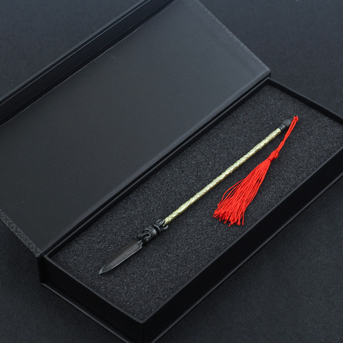 The Romance of the Sui and Tang Dynasties Luo Cheng's Five Tiger Soul Spear 22CM Full Metal Craft Ornament Model