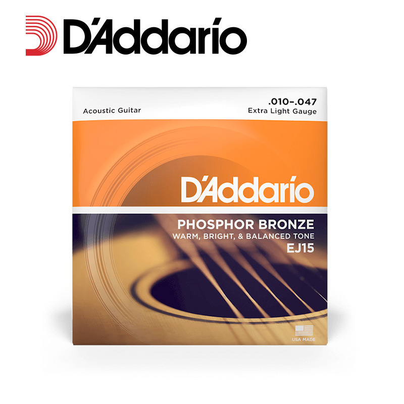 アメリカ製 D'Addario フォークギター弦 正規品 木製ギター弦 6本セット EJ16 リン銅真鍮|undefined