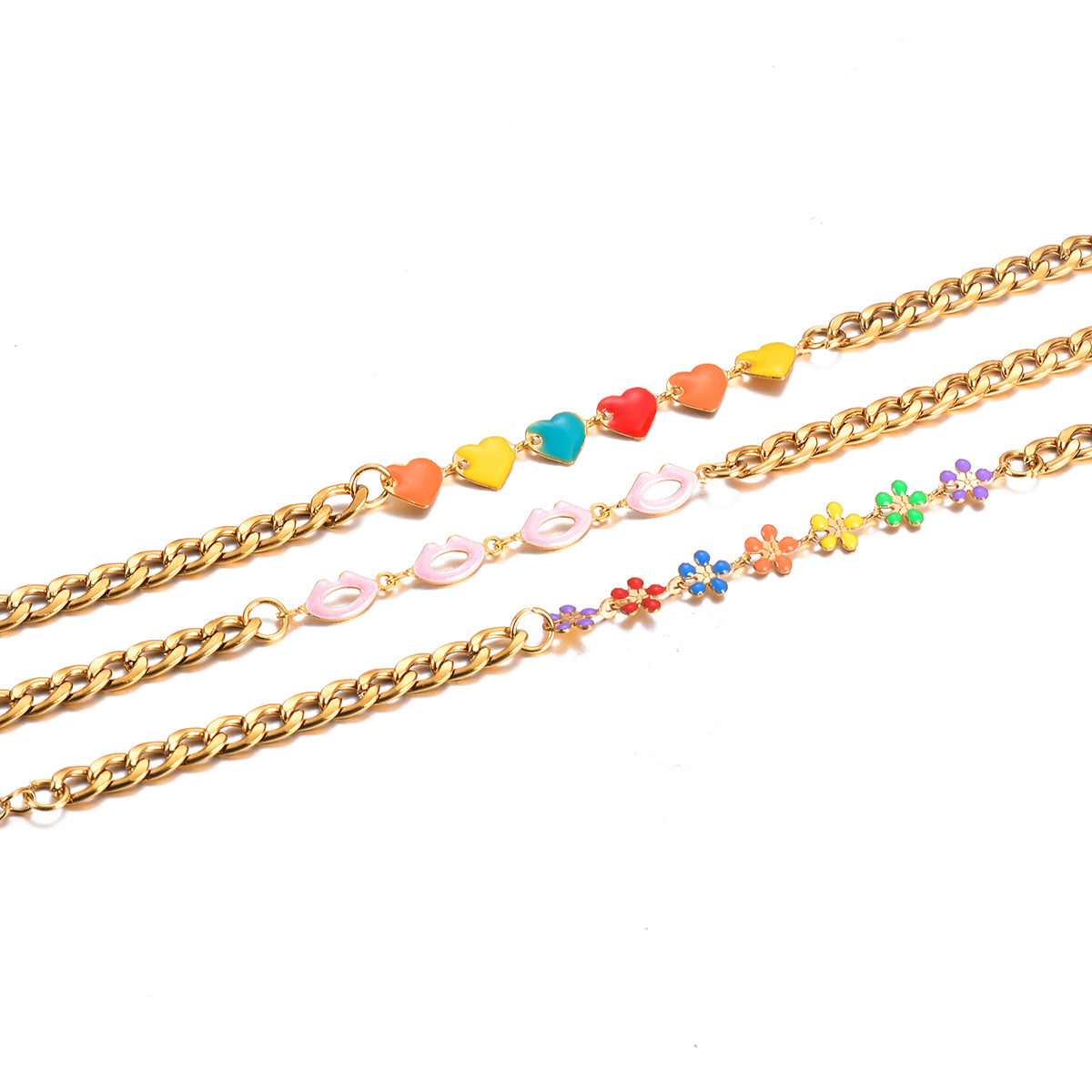 304 Stainless Steel Pendant Material Cute Heart Shape 304 Stainless Steel Bracelets In Bulk