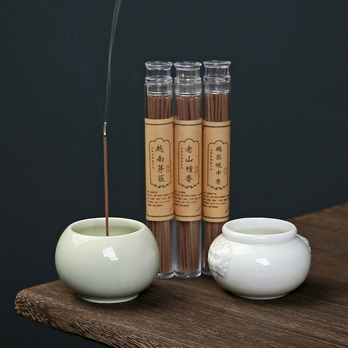 Plant ash Baifu jar small incense burner household sandalwood incense burner line incense insert incense seat indoor tea table ceramic ornaments