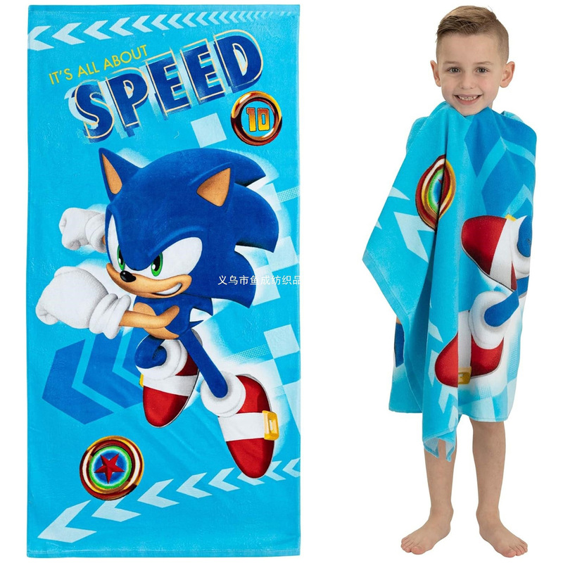 Cartoon Sonic the Hedgehog Beach Towel Microfiber Quick-Dry Bath Towel Absorbent Towel Swimming Towel Cross-Border Cartoon Sonic the Hedgehog Beach Towel Microfiber Quick-Dry Bath Towel Absorbent Towel Swimming Towel Cross-Border