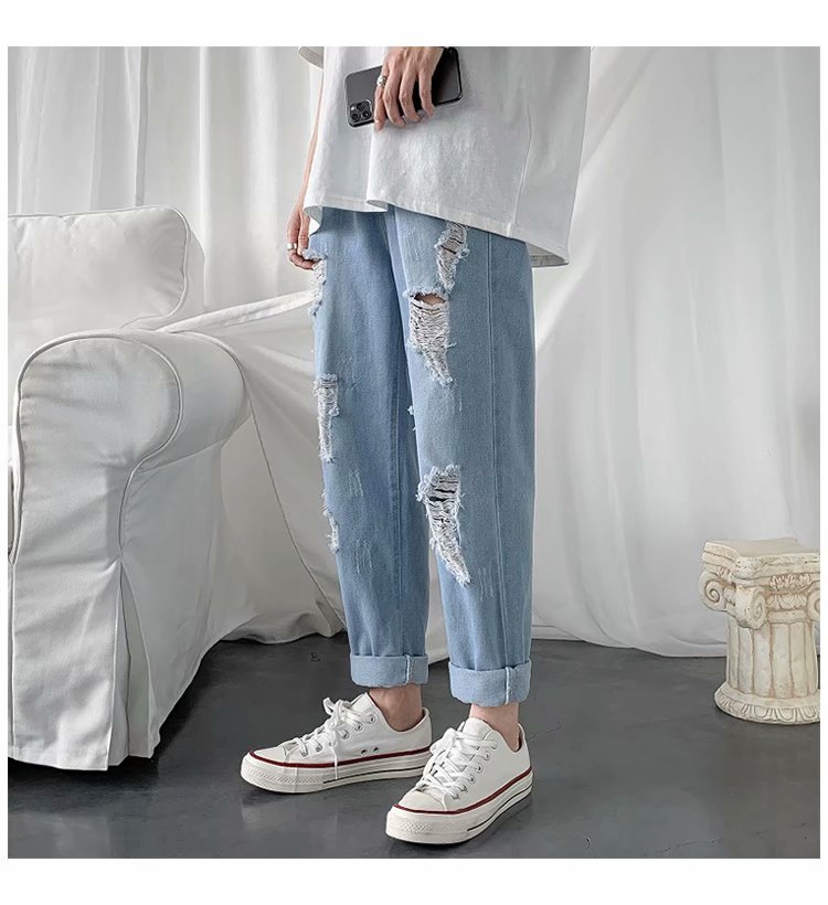 大弟批发-批24 D98破洞牛仔裤 S-5XL