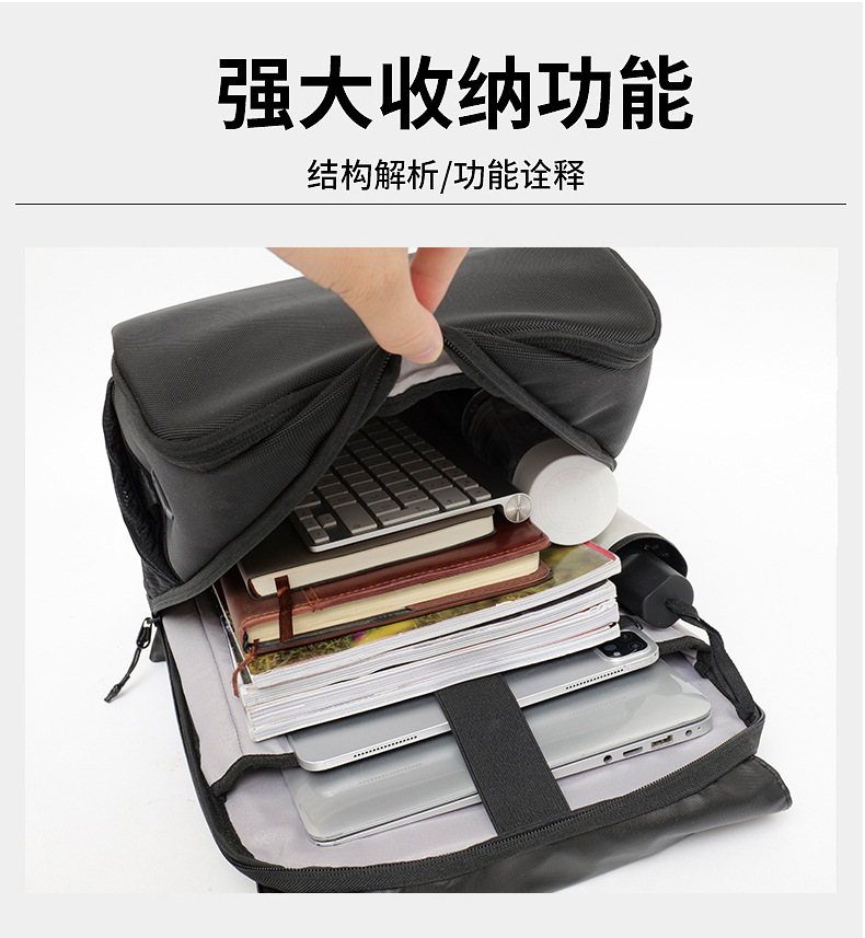 New business backpack, men's backpack, USB laptop bag, fashionable and trendy, light luxury business backpack undefined