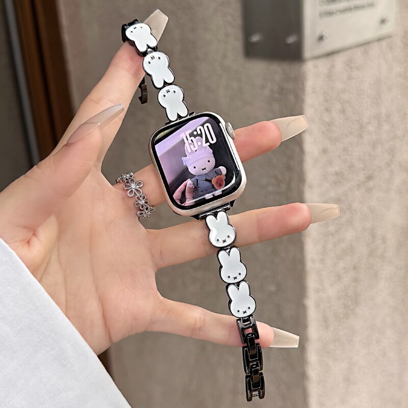 适用于苹果iwatch109876SE表带米菲兔链fit4华为GT5手表小米89pro|undefined