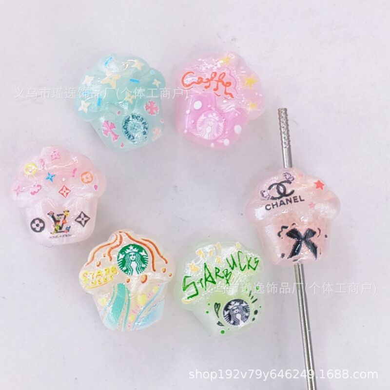 Through-Hole Embossed Designer Print Five-Pointed Star Ice Cream Beaded Keychain Phone Chain Bag Pendant DIY Accessories Through-Hole Embossed Designer Print Five-Pointed Star Ice Cream Beaded Keychain Phone Chain Bag Pendant DIY Accessories