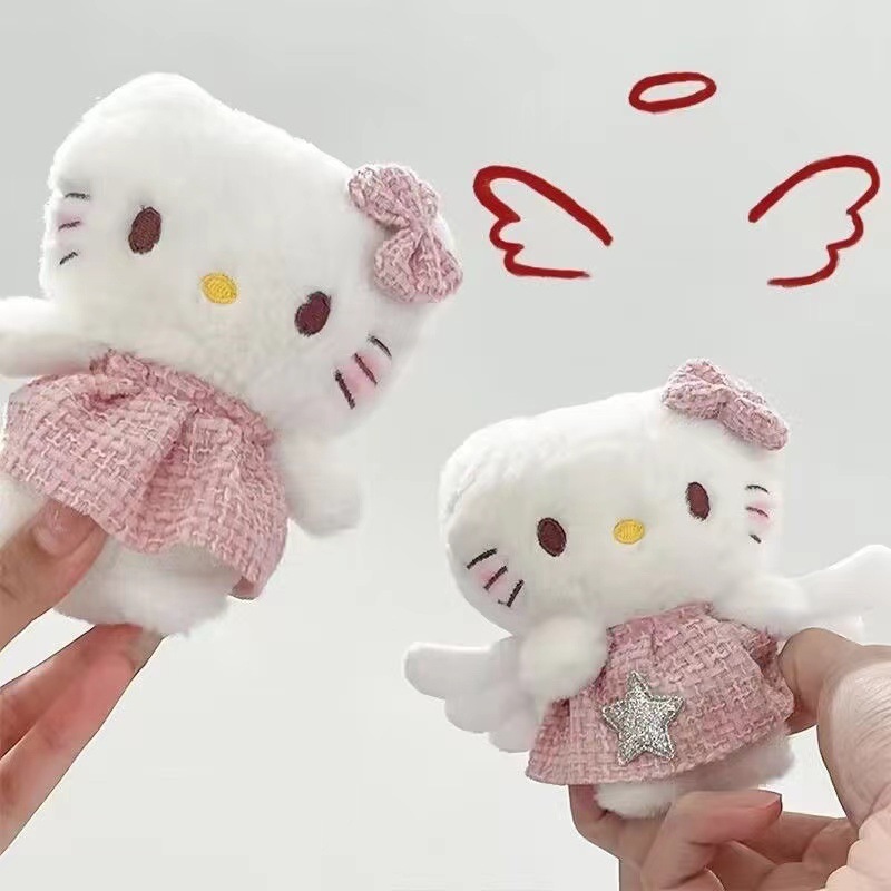 天使hellokitty挂件毛绒玩具爆款网红猫咪玩偶少女包包公仔钥匙扣|undefined