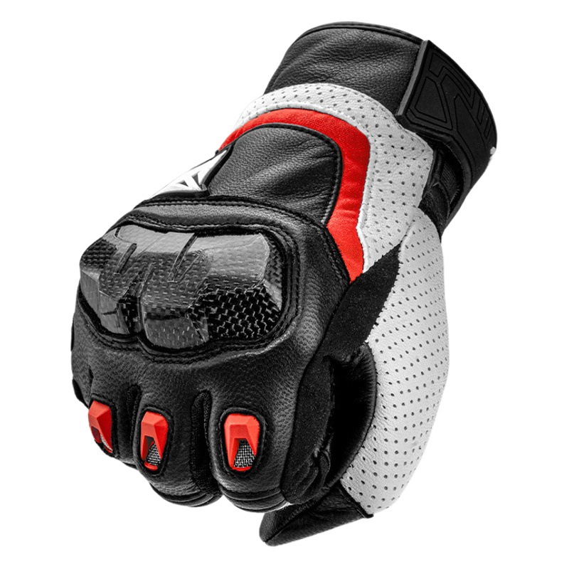 Guantes de cuero para montar en motocicleta guantes transpirables de fibra de carbono guantes de protección anti-caída equipo Knight guantes de pantalla táctil