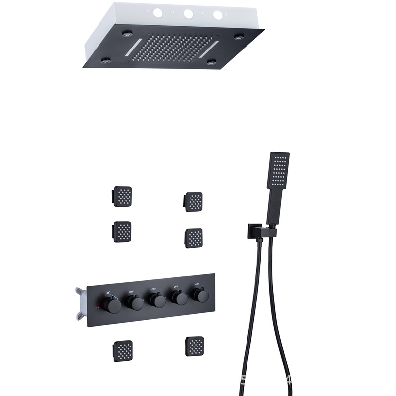 Ducha de cortina con temperatura constante, ducha de ducha oculta, ducha de baño, ducha de ducha lateral y espalda, ducha de ducha presurizada con luz