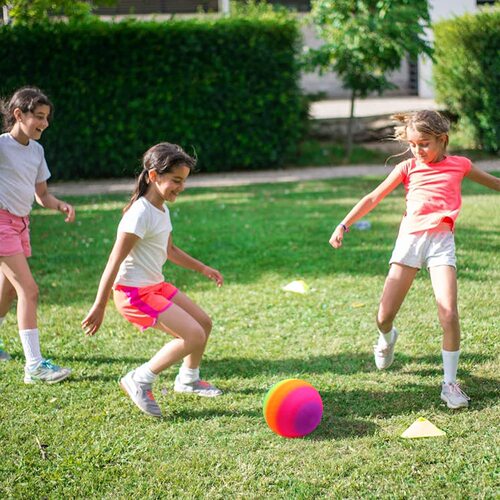22CM playground ball rainbow style PVC American grass ball children's toy inflatable outdoor sports racket ball printing
