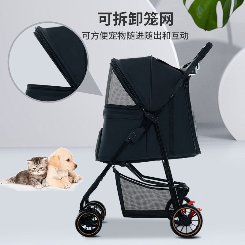 Carrito Ligero para Mascotas Metal Plegable para Perros y Gatos