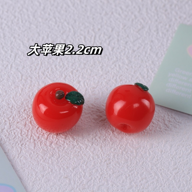 健康苹果大餐仿真食玩摆件diy钥匙扣挂件树脂配件 苹果餐盘叉勺|undefined