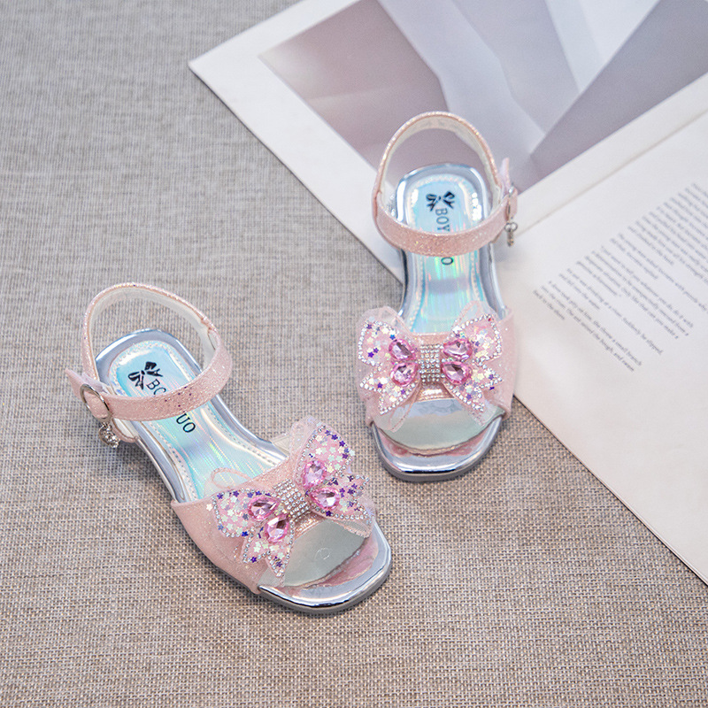 Sandalias infantiles 2026 primavera y otoño nueva moda zapatillas de princesa para niños grandes niñas zapatillas de playa transpirables image 4