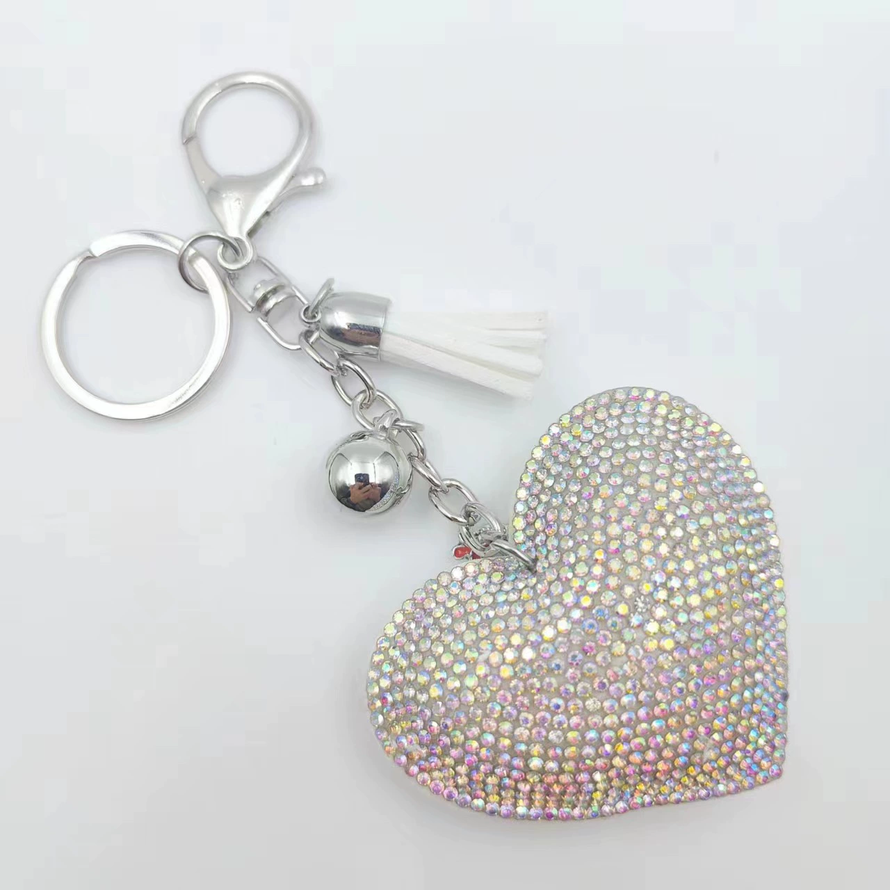 Брелок (в стиле Chanel) сердце с кисточкой, аксессуар DIY, 9×8×2 см