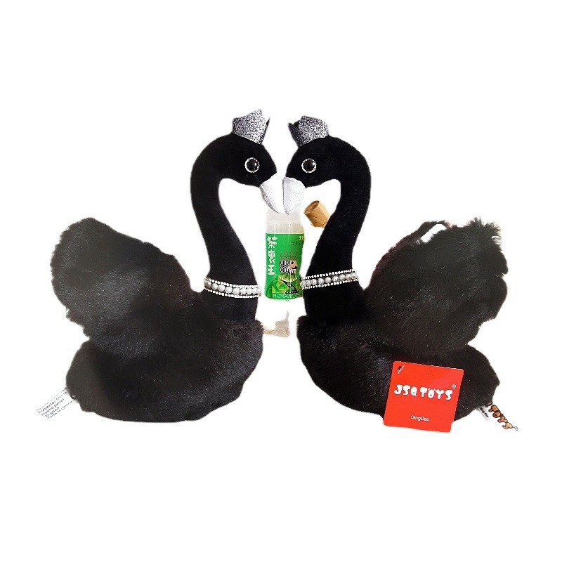 Nuevo negro Cisne peluche lindo corona blanco Cisne muñeca decoración muñeca regalo femenino al por mayor