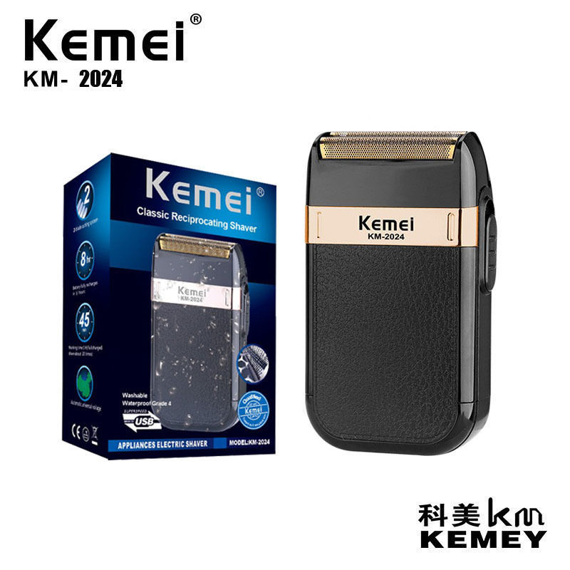 Fábrica personalizada Kemei afeitadora recíproca doméstica afeitadora eléctrica impermeable de doble cabeza afeitadora hombre