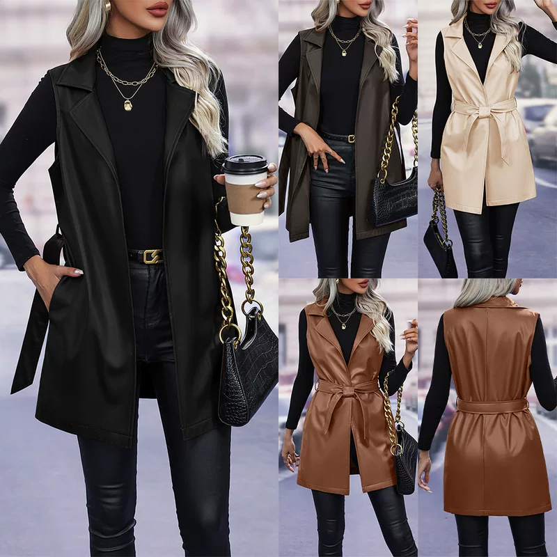 (Cross-border trading), polyurethane cardigan, belt, vest, jacket, Amazon