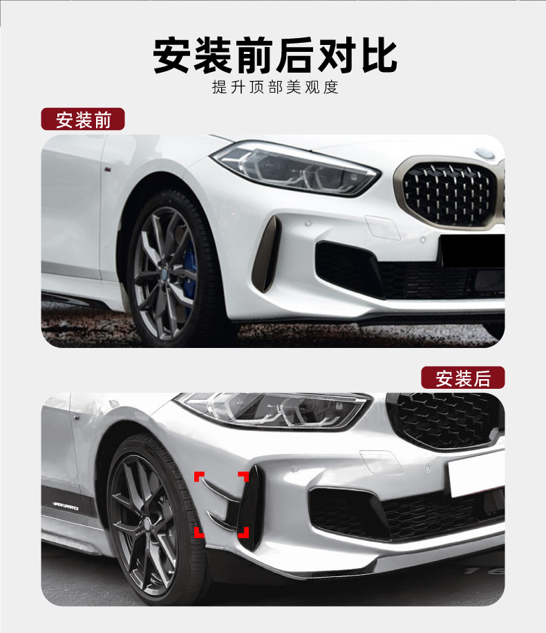 Applicable to BMW 1 Series bmw f40 Sport 118i 120i 2019 MP Front Wind Knife Sticker Exterior Modification