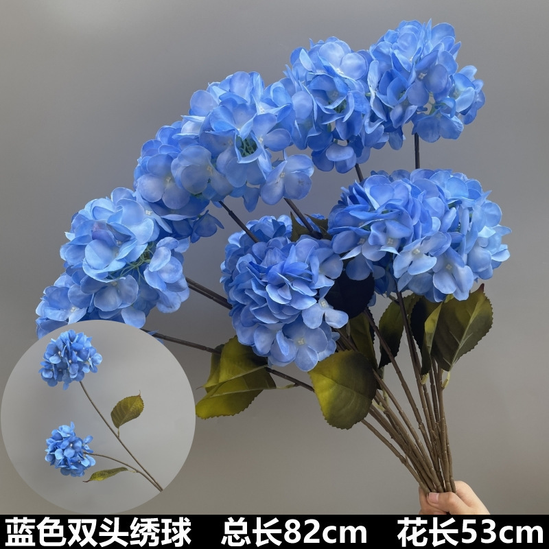雾霾蓝色系花婚庆花材叶子玫瑰洋牡丹假花婚礼堂背景装饰花艺|undefined