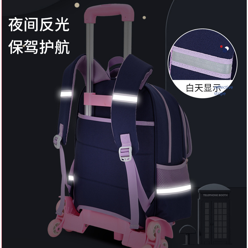 Mochila extraíble de gran capacidad para niños entrega de una sola pieza Mochila de la carretilla que sube del nuevo estilo natural de los pescados para las muchachas de la escuela primaria y secundaria