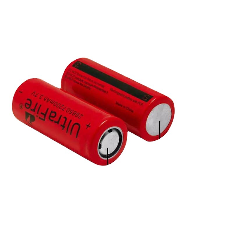 Venta al por mayor 3,7 V de alta capacidad 26650 batería de litio recargable de aleación de aluminio linterna especial batería de litio recargable