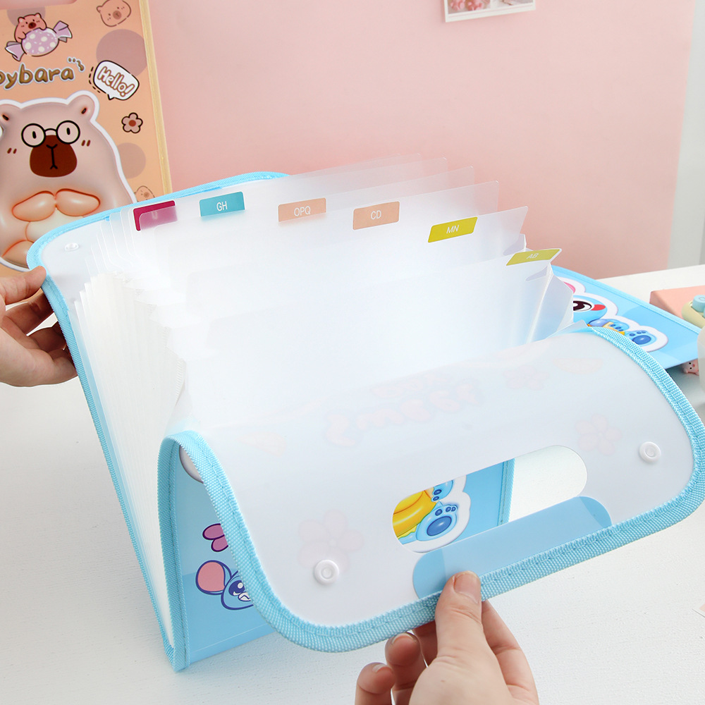 Clasificación de asignaturas Carpeta de papel de prueba Kapibara a4 Carpeta multicapa Estudiantes con inserción de papel de prueba de clasificación de secundaria secundaria secundaria