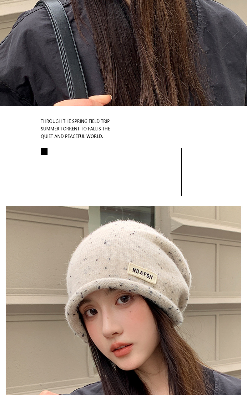 Koreanische Version Herbst/Winter 2025: Lässige Beanie für Damen mit großem Kopfumfang, figurformend, vielseitig und warm._voghion.com