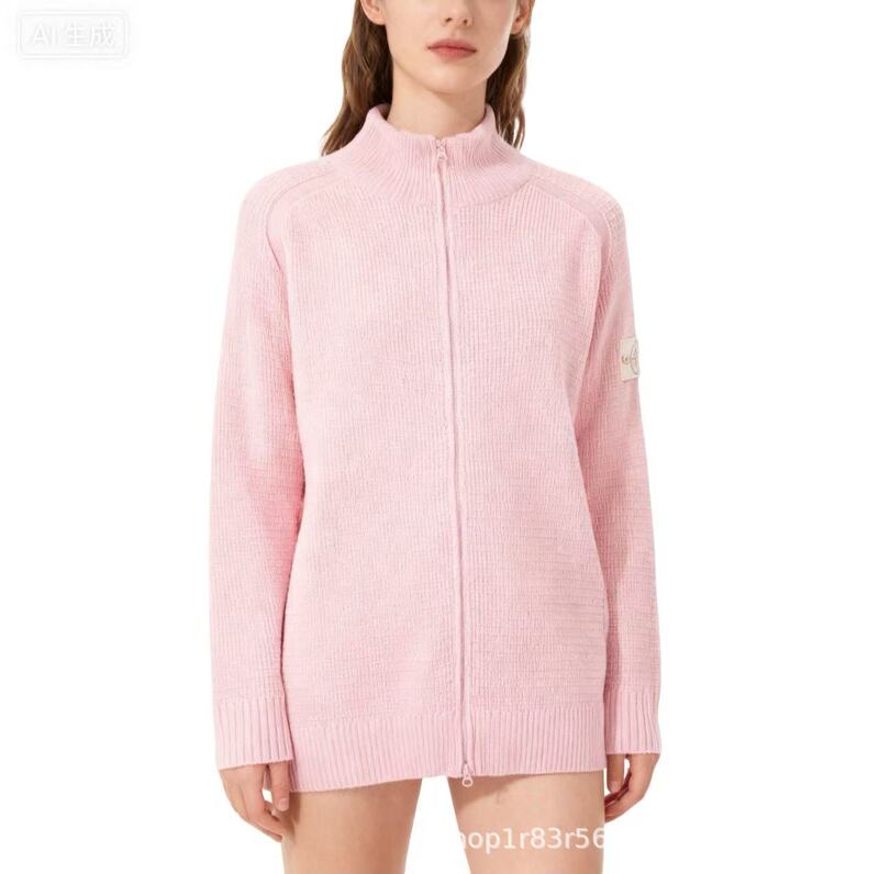 Stonesland Stone Island Zipper Open Chest Stand Collar Knitted Sweater Versatile Simple Genderless Style for Men and Women