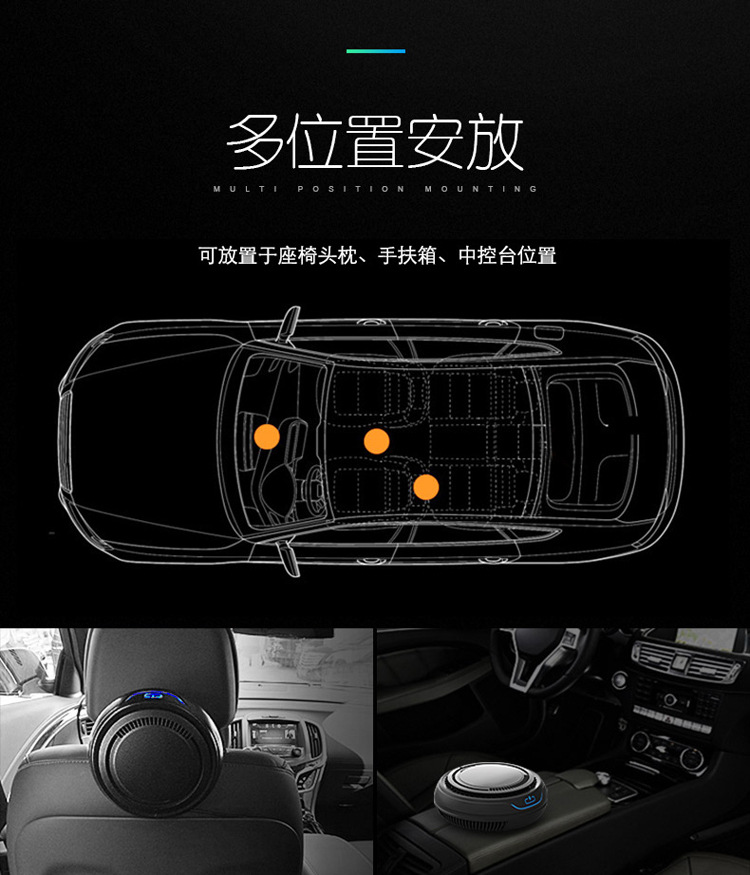 Air Purifier with Negative Ions, Aromatherapy, Formaldehyde Removal, Odor Elimination, Source Factory, Car Interior Formaldehyde Removal, Automotive Use