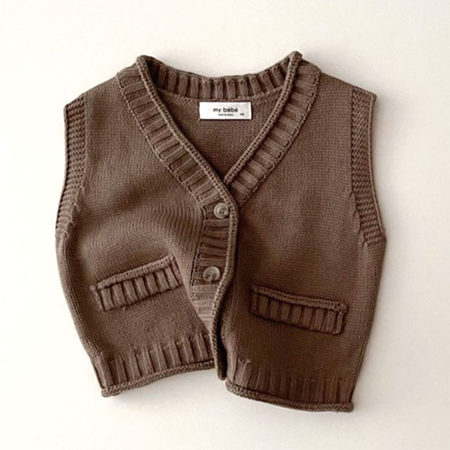 Korean version of ins for infants and young children, simple fashionable knitted vest, autumn and winter children's neutral layered casual vest