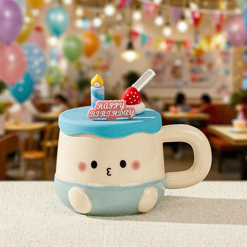 创意伴手礼水杯萌宠高颜值马克杯生日主题陶瓷杯子可爱礼盒生日礼|undefined