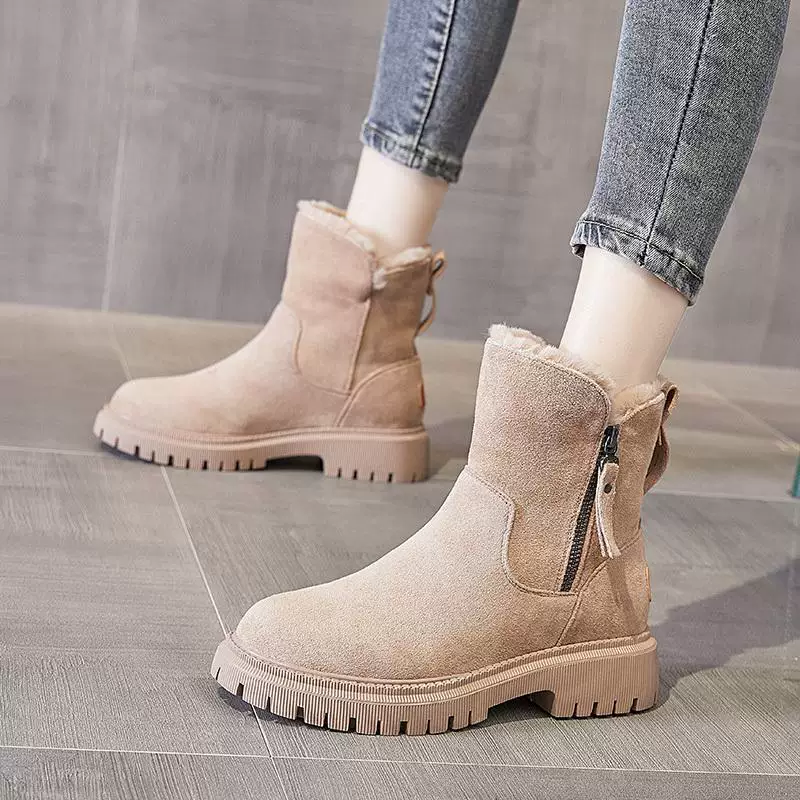 Martens, winter keep warm universal fleece low boots for students