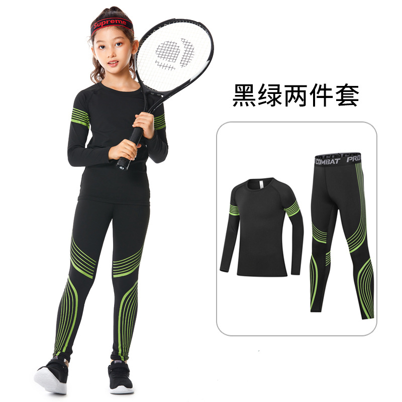 블랙 앤 그린 스트리머 투피스 세트