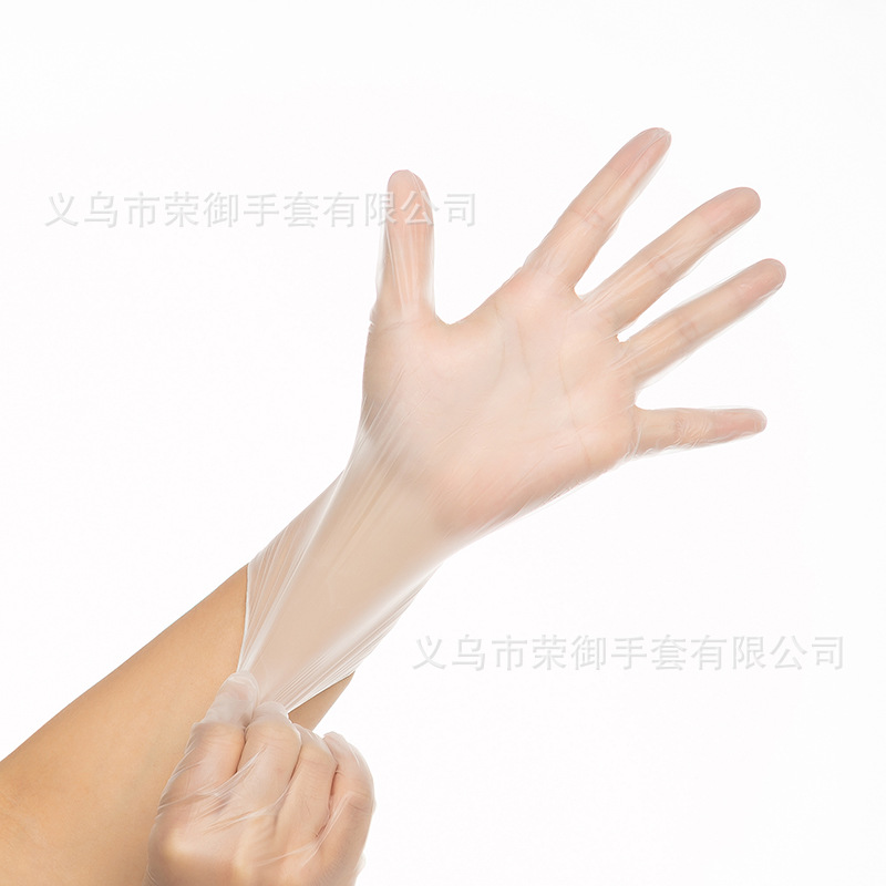 厂家直销  一次性9寸PVC手套 透明无粉 食品用防油微弹现货批发