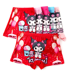 Children's Underwear Foreign Trade Milk Silk Cartoon Print Boxer Briefs Small and Medium Children's Underwear Girls' Boxer Briefs