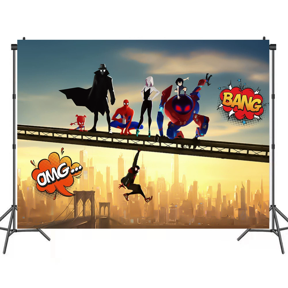 Зарубежная торговля Amazon Spider-Man Темы Фотографический Фон Стигг Клиنامه для дня рождения Баннер Этилен 5x3FT