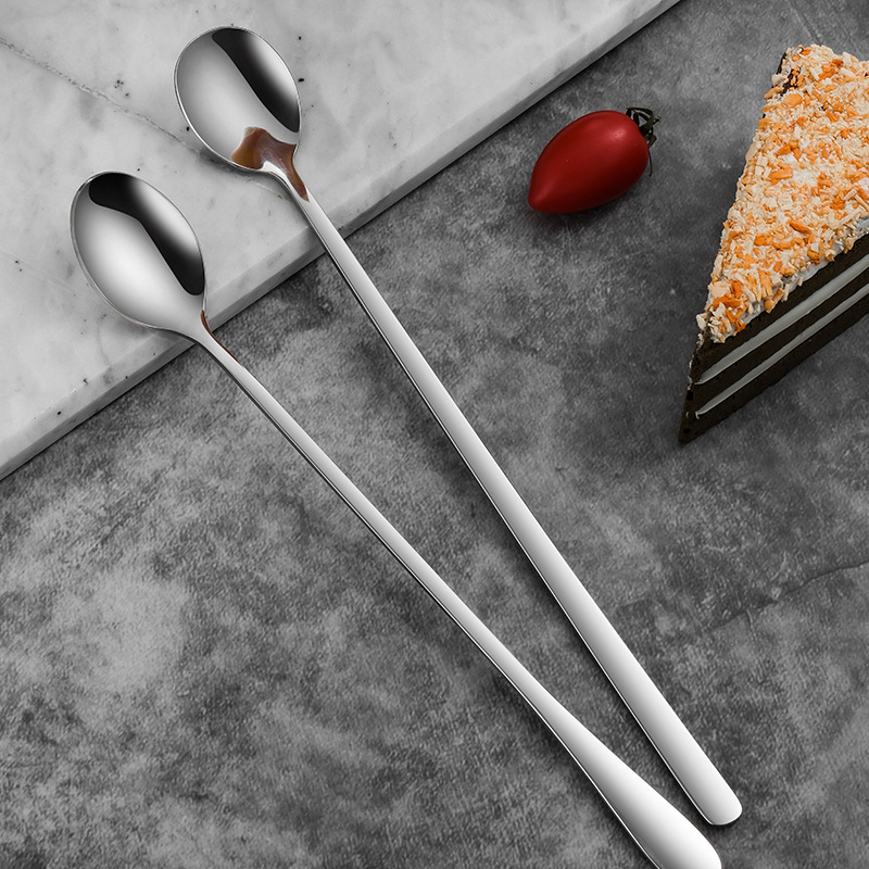 Lång omrörningssked i rostfritt stål för kaffe och honung_voghion.com