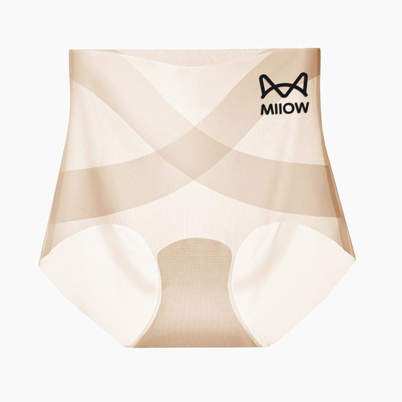 Catman X アイス包帯ハイウエスト夏薄型シームレス速乾アイスシルクマスクパンツヒップリフティング女性の三角ショーツ綿|undefined