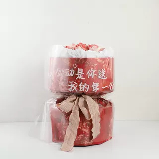 Ramo redondo, pequeño artefacto de arreglo floral fragante, artefacto de envoltura de flores, forro de ramo de flores, fijación de plástico