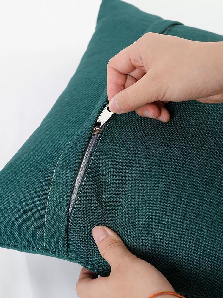 Pillow, big square sofa, cotton and linen, increased thickness