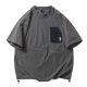 Mountain Outdoor Japanese Functional Pocket Stitching Tooling Short-sleeved T-shirt Men's and Women's Loose Waterproof Quick-drying Half-sleeved TEE Trendy